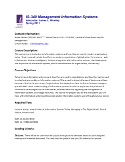 IS-340 Management Information Systems