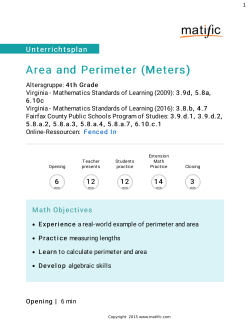 Area and Perimeter (Meters)