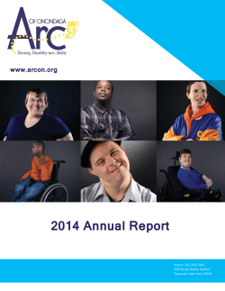 2014 Arc of Onondaga Annual Report