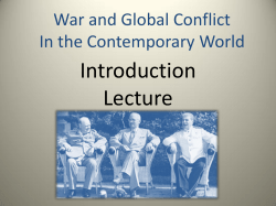 Introduction to the Cold War and WGC. Chaudhuri File