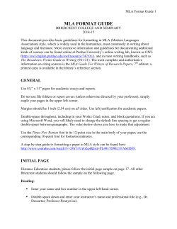 BBC`S QUICK REFERENCE FORMAT GUIDE