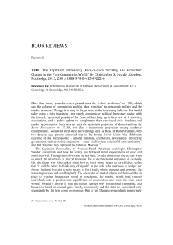 A Review of `The Capitalist Personality. Face-to-Face