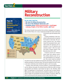 Military Reconstruction Military Reconstruction