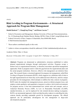 Risk Leveling in Program Environments&mdash;A Structured Approach for