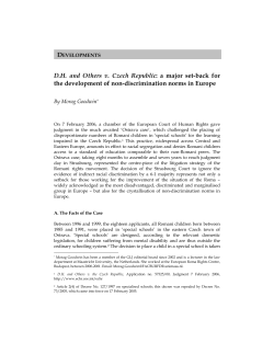 D.H. and Others v. Czech Republic: a major set