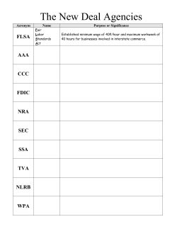 The New Deal Agencies