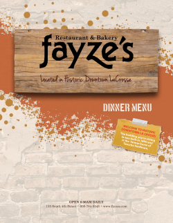 Fayz`es Dinner Menu