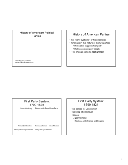History of American Parties First Party System