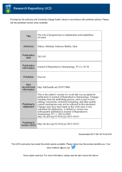 Title The role of progesterone in implantation and trophoblast