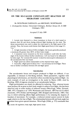 on the so-called constant-lift reaction of migratory locusts