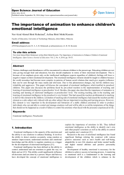 The importance of animation to enhance children`s emotional
