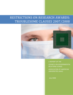 restrictions on research awards: troublesome clauses