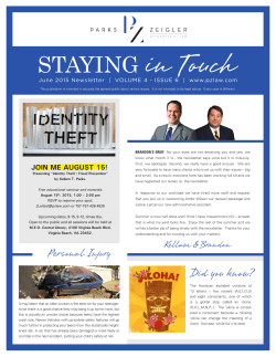 STAYING in Touch - Parks Zeigler, PLLC