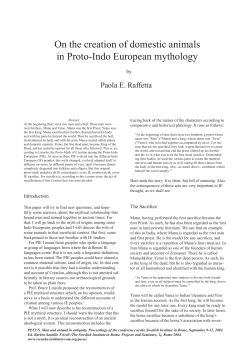 On the creation of domestic animals in Proto