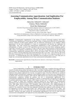 Assessing Communication Apprehension And Implication For