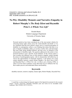 No Pity: Disability Memoirs and Narrative Empathy in
