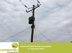 Umeme H1 2016 Results Presentation 6th September 2016