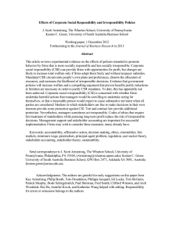 Effects of corporate social responsibility and irresponsibility policies