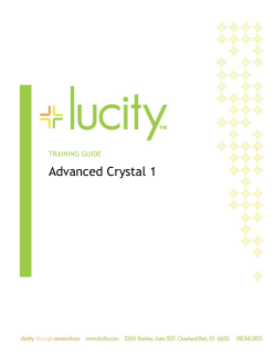 Advanced Crystal 2 - Lucity Help Search