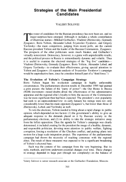 Strategies of the Main Presidential Candidates