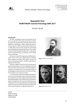 Biographies from Nowotwory Journal of oncology 2006&ndash;2017