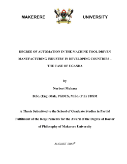 Degree of automation in the machine tool driven manufacturing