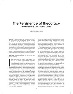 The Persistence of Theocracy - Honors English at Richmond High