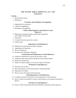 120 THE PUNJAB AERIAL ROPEWAYS ACT, 1926. CONTENTS