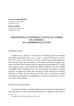 perceptions of different syntactic forms of generics