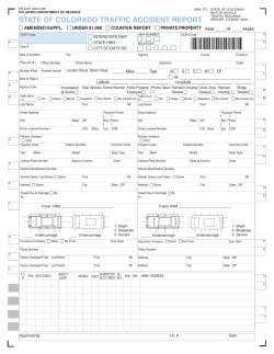 STATE OF COLORADO TRAFFIC ACCIDENT REPORT