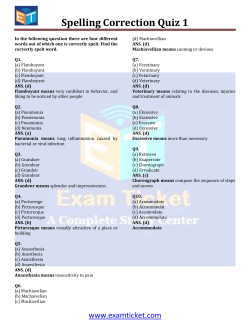 Spelling Correction Quiz 1