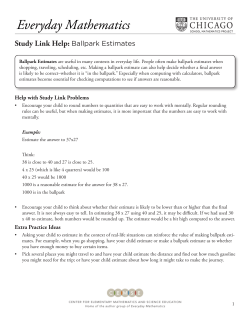 Study Link Help - Everyday Mathematics