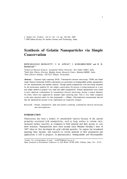 Synthesis of Gelatin Nanoparticles via Simple