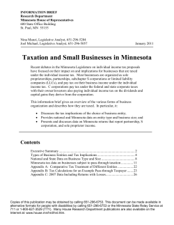Taxation and Small Business in Minnesota