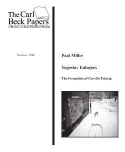 Paul Miller Yugoslav Eulogies - Carl Beck Papers