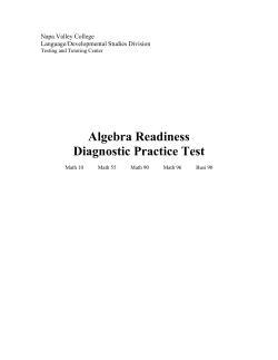 Algebra Readiness Diagnostic Practice Test