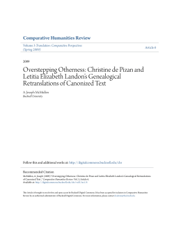 Overstepping Otherness: Christine de Pizan and Letitia Elizabeth