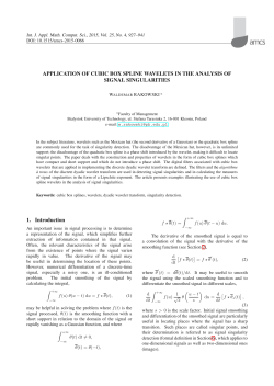 APPLICATION OF CUBIC BOX SPLINE WAVELETS IN - DML-PL