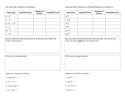 SECTION ONE:PRODUCT OF POWERS Expression Expanded