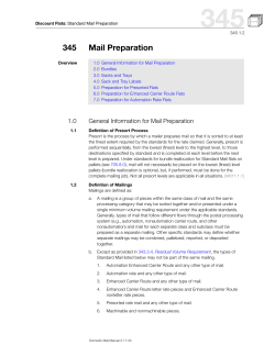 DMM 345 Standard Mail Preparation for Discount Flats