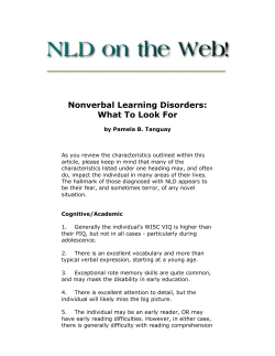 Nonverbal Learning Disorders: What To Look For