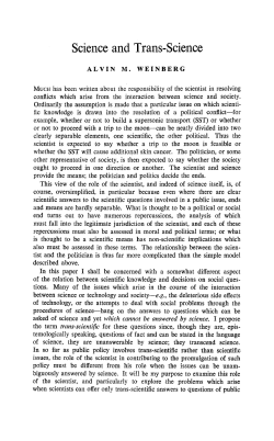 Science and trans-science