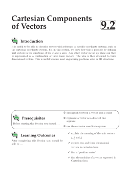 Cartesian Components of Vectors