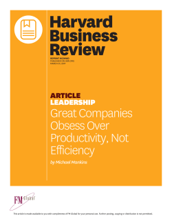 Great Companies Obsess Over Productivity, Not Efficiency