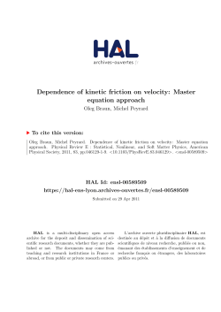 Dependence of kinetic friction on velocity: Master equation