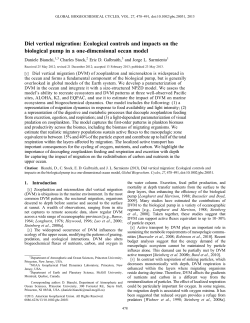 Diel vertical migration - Department of Earth and Planetary Sciences