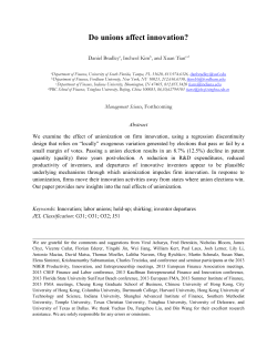 Do unions affect innovation?