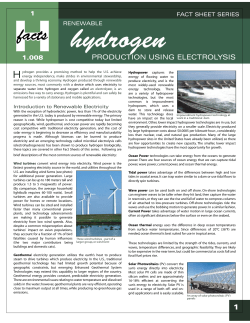 H PRODUCTION USING ELECTROLYSIS