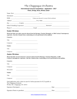 Application - The Chappaqua Orchestra