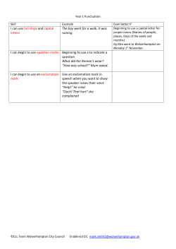 I can use full stops and capital letters The boy went for a walk. It was